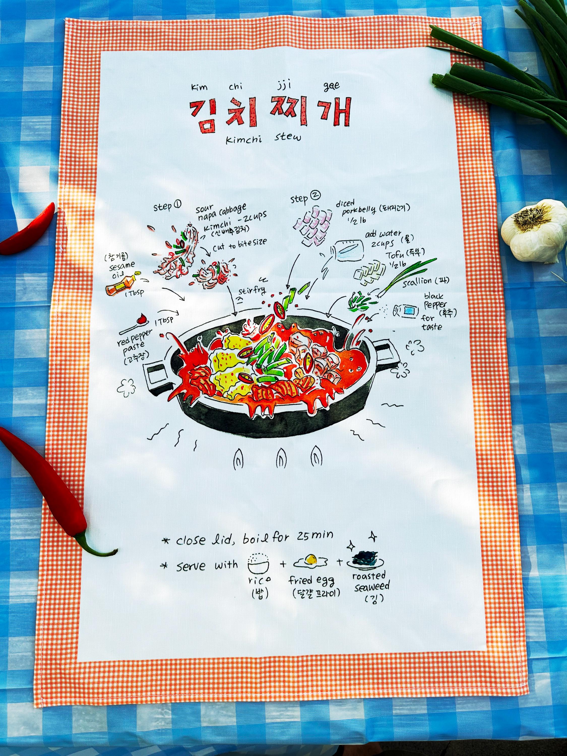 Kimchi Stew (김치찌개) Recipe Kitchen Towel