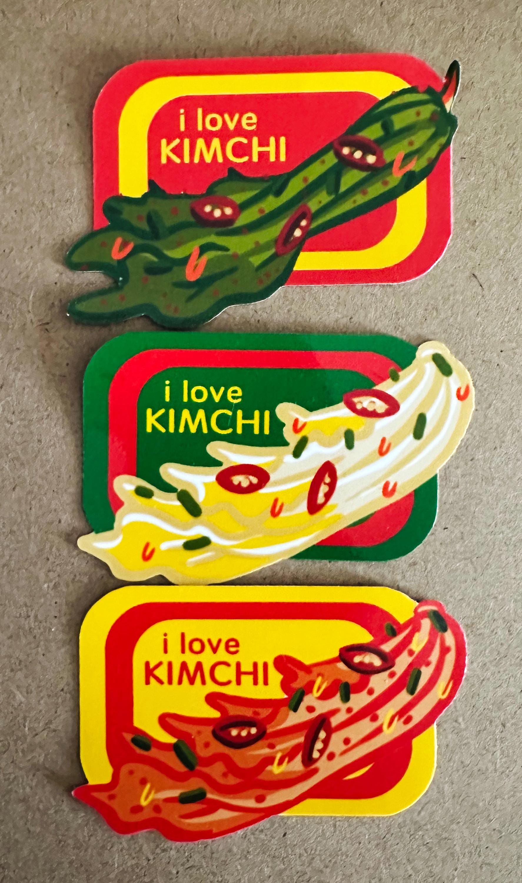 I Love Kimchi Stickers 3 pack