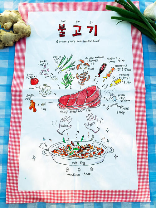 Bulgogi (불고기) Recipe Kitchen Towel