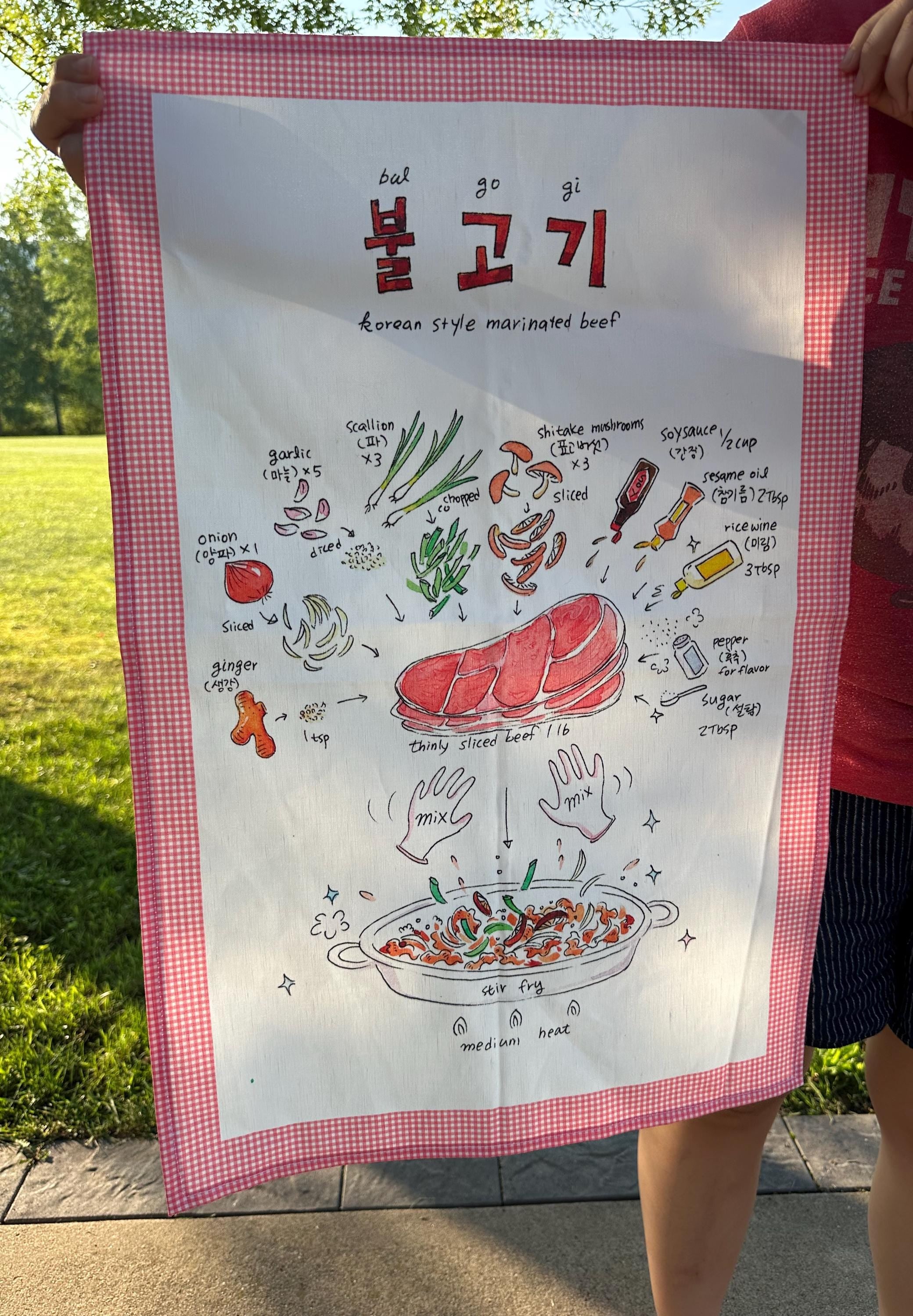 Bulgogi (불고기) Recipe Kitchen Towel