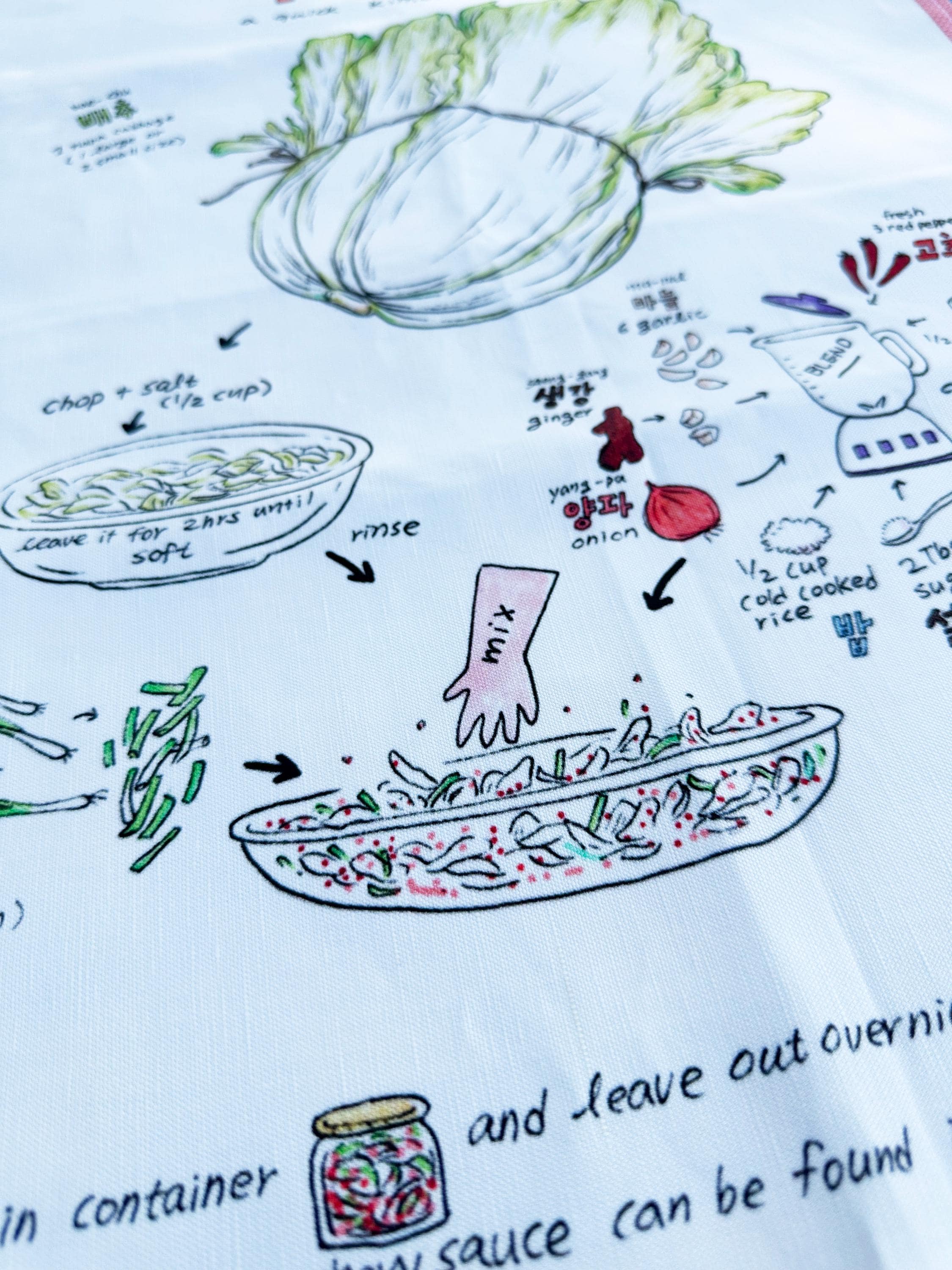 Kimchi ( 김치 ) Recipe Kitchen Towel