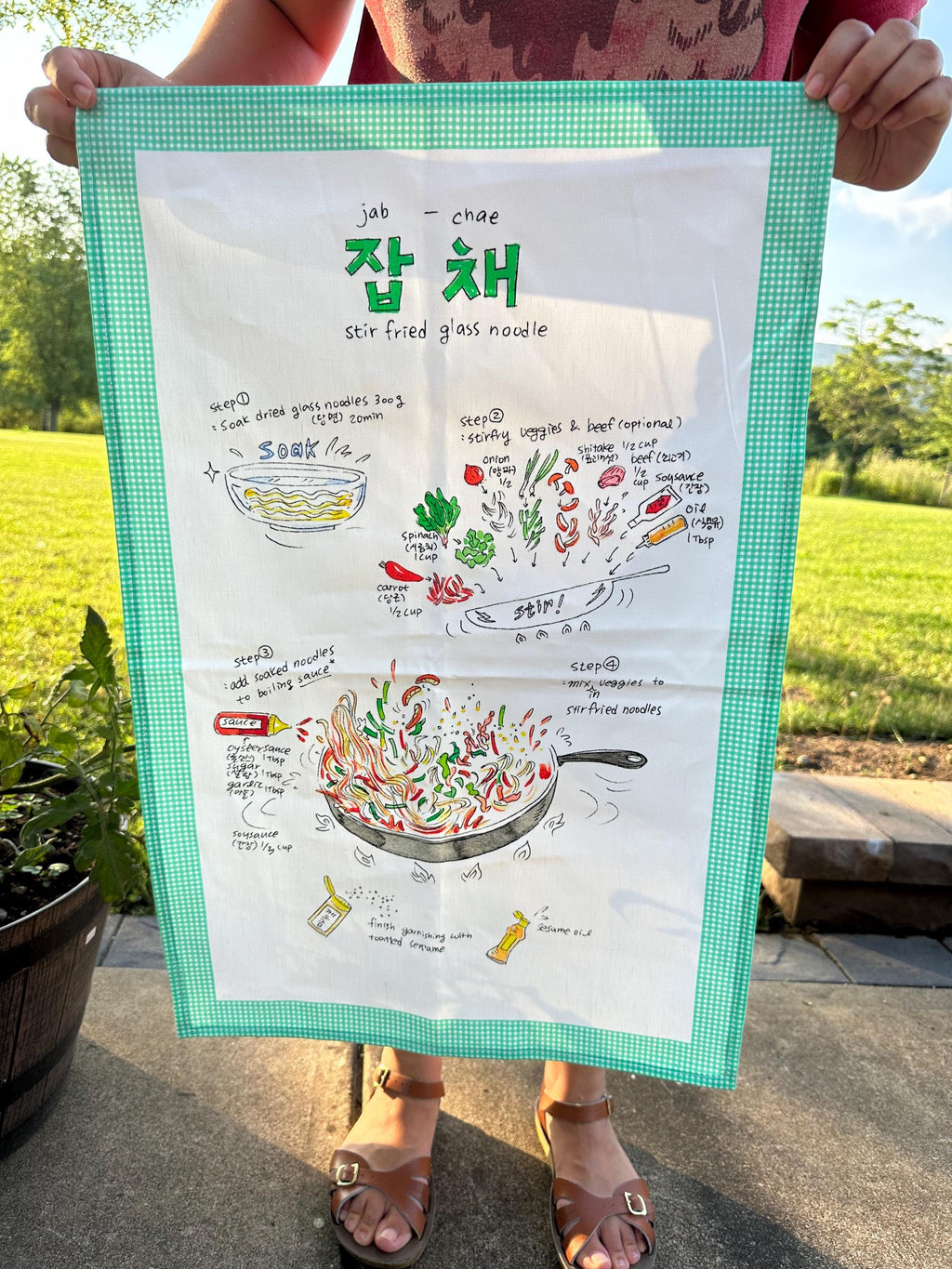 Jabchae (잡채) Recipe Kitchen Towel