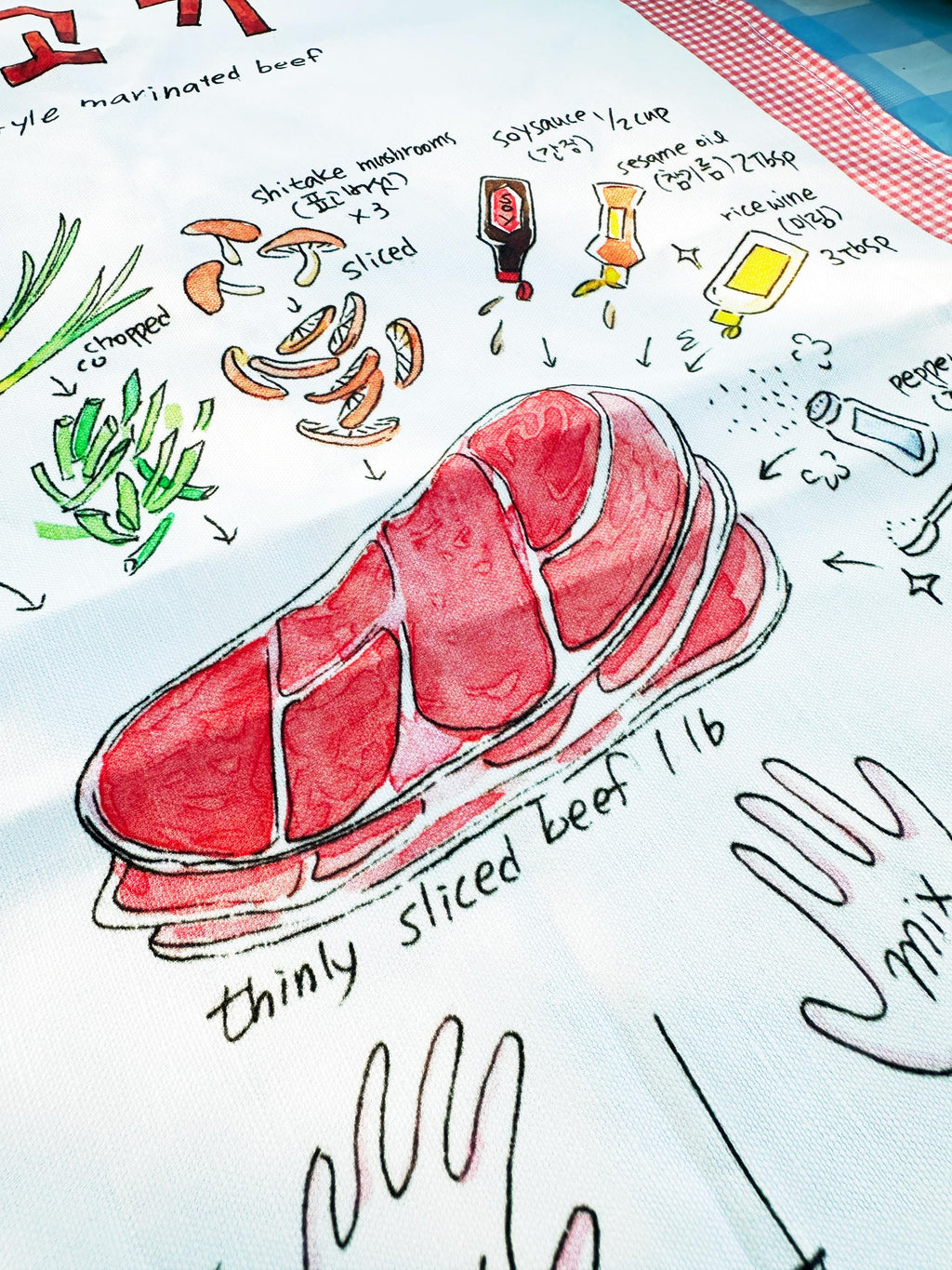 Bulgogi (불고기) Recipe Kitchen Towel