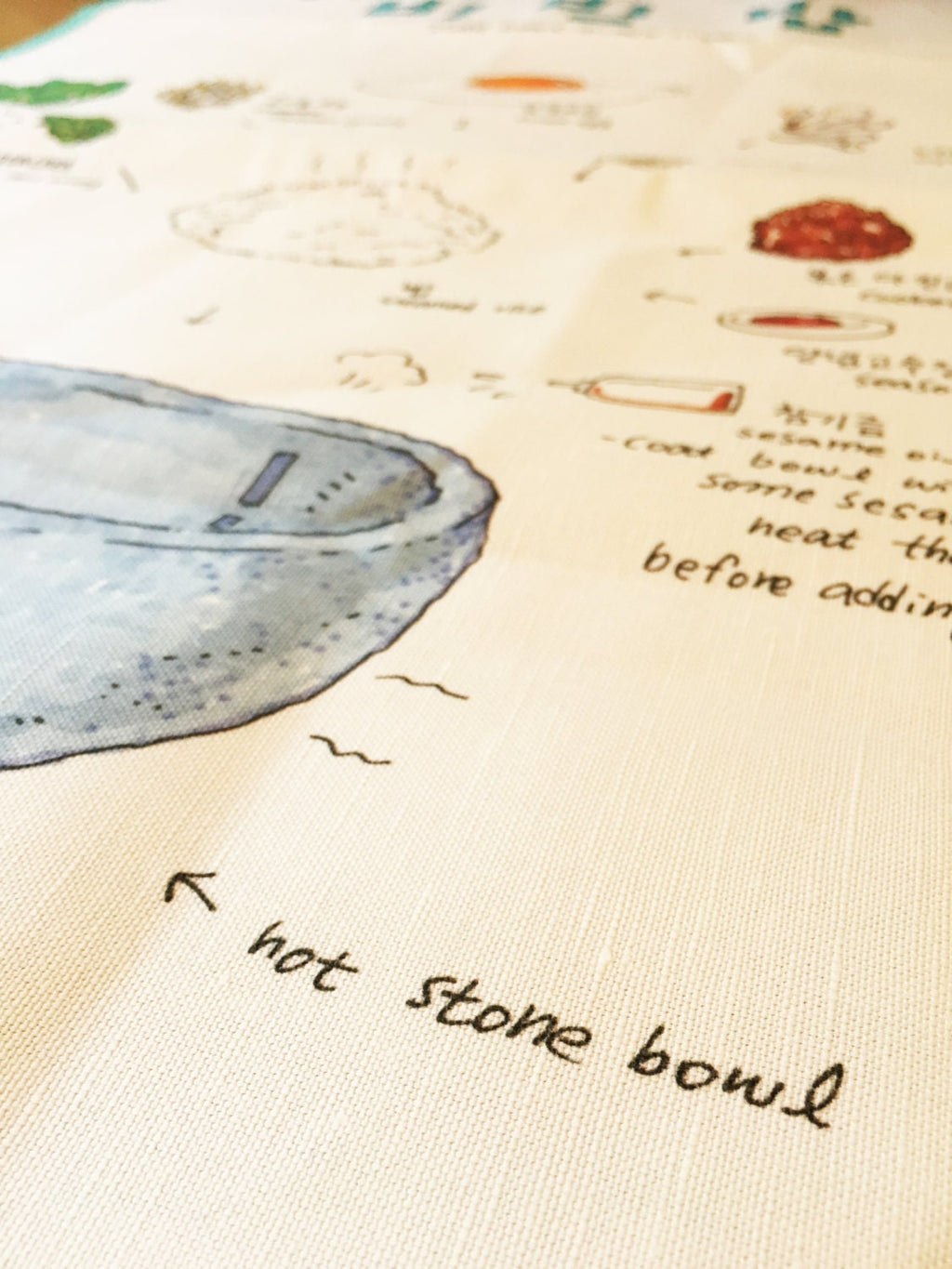 Stone Bowl & Mixed Rice (Bibimbap / 비빔밥 ) Recipe Towel