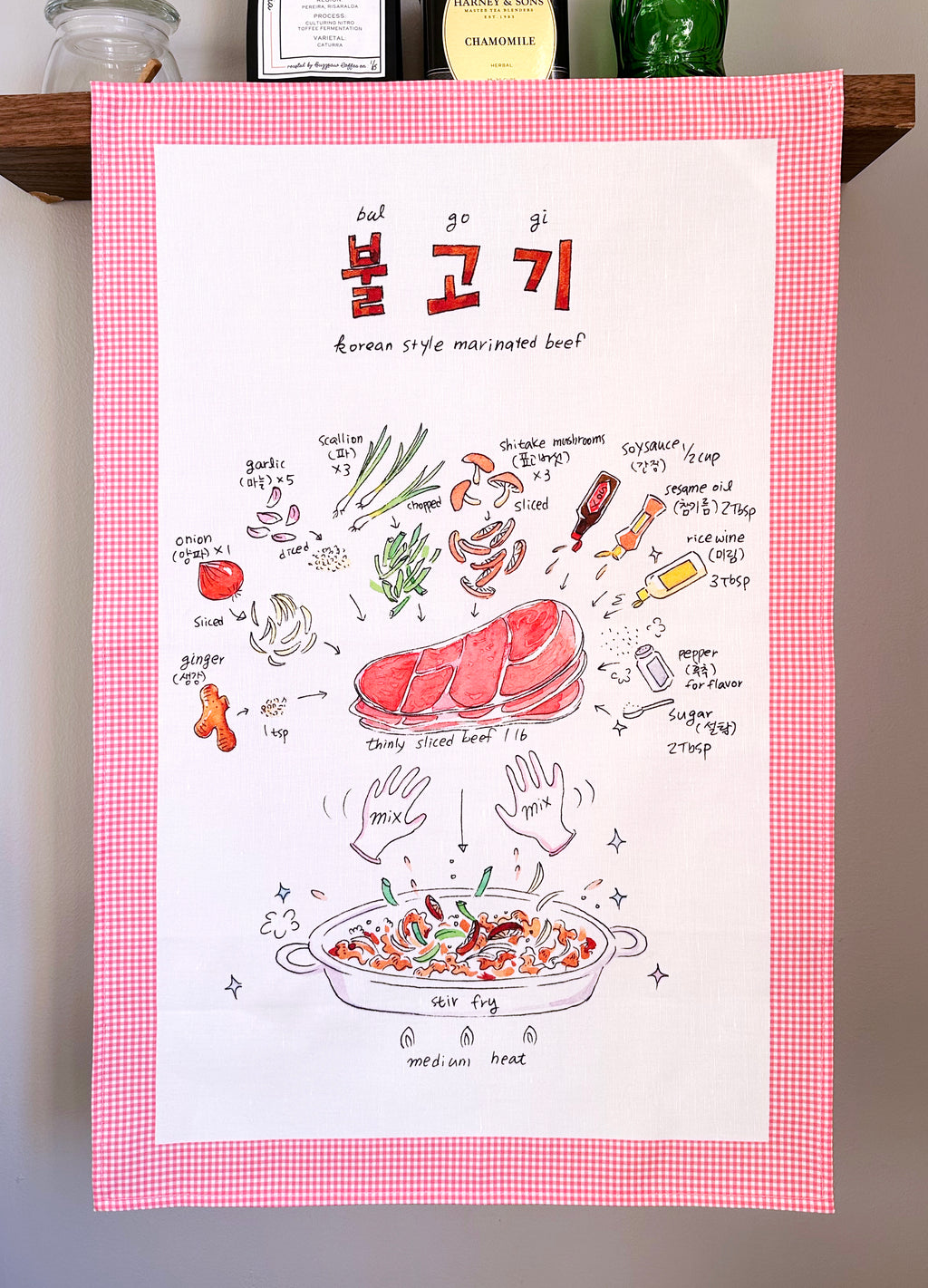 Bulgogi (불고기) Recipe Kitchen Towel