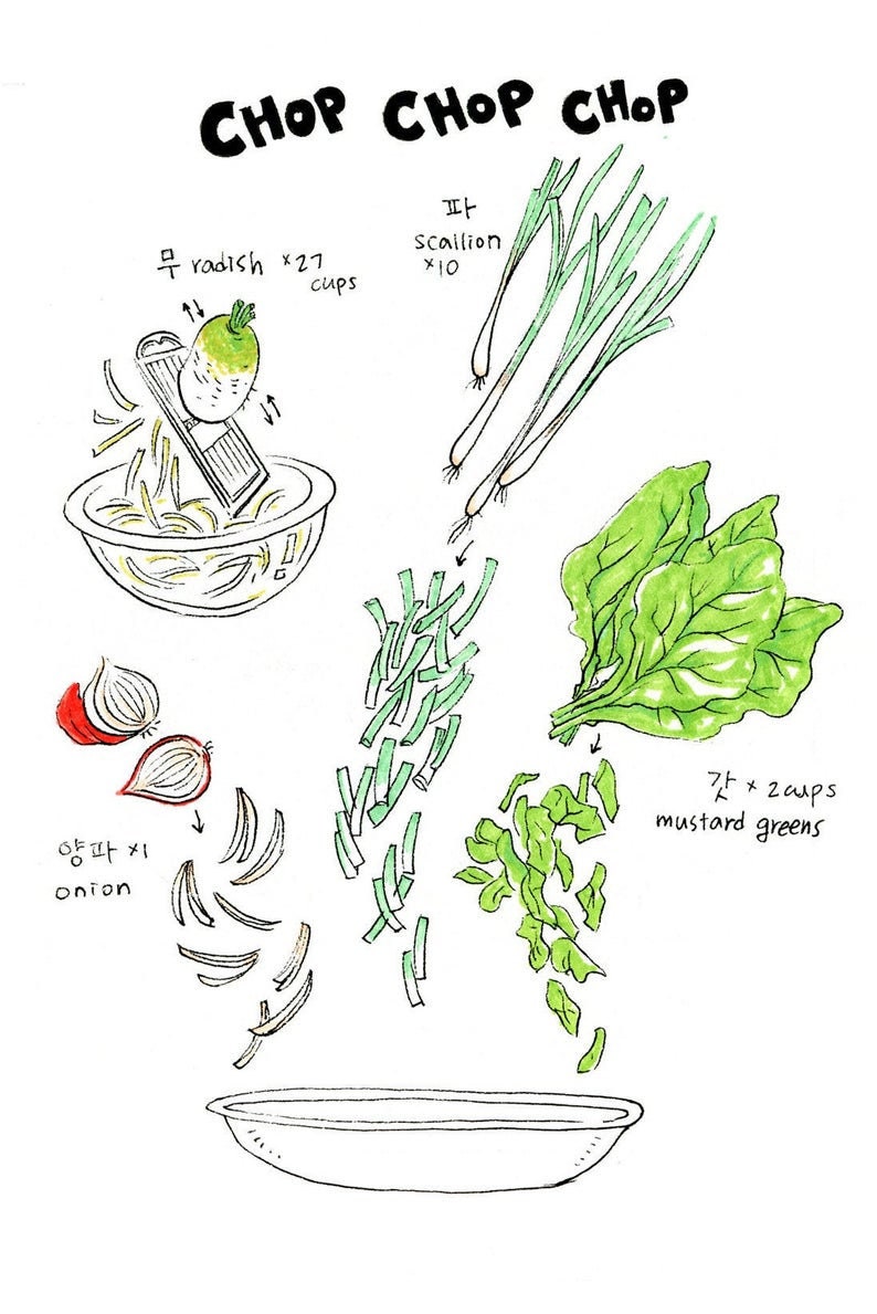 Kimchi ( 김치 ) Recipe Kitchen Towel & Comic Bundle