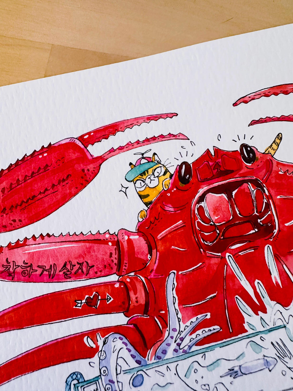 Adventurous day at the Korean Fish Market-Crabby doing it's job