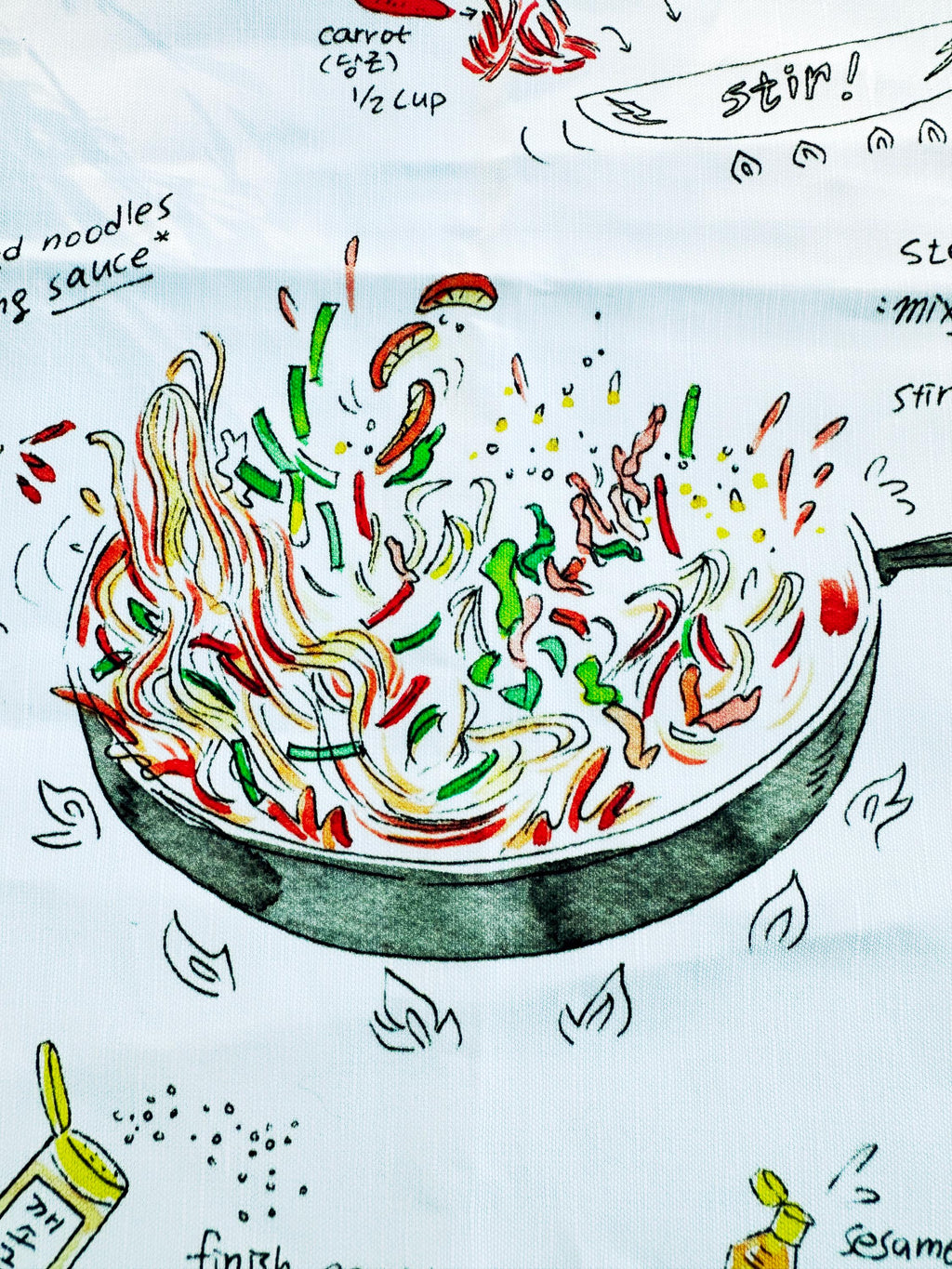 Jabchae (잡채) Recipe Kitchen Towel